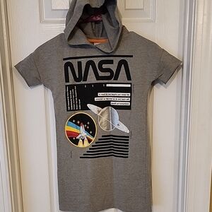 Kids Gray Hooded T-Shirt dress